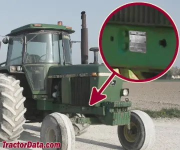 Standort der Seriennummer John Deere 4240