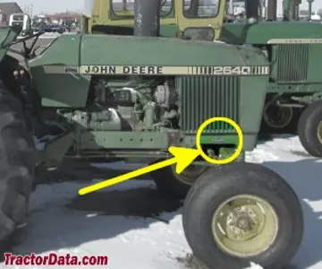 Standort der Seriennummer John Deere 2640