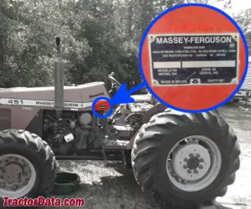 Massey Ferguson 481 Seriennummernstandort