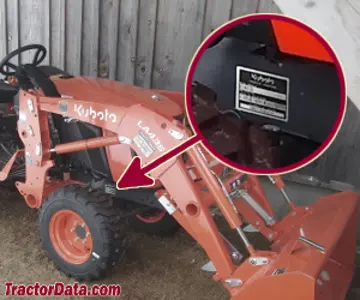 Kubota B2401 Seriennummernstandort